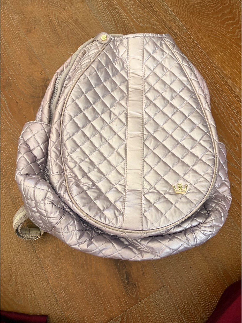 Oliver Thomas Quilted Metallic Lavender Purple Tennis Backpack